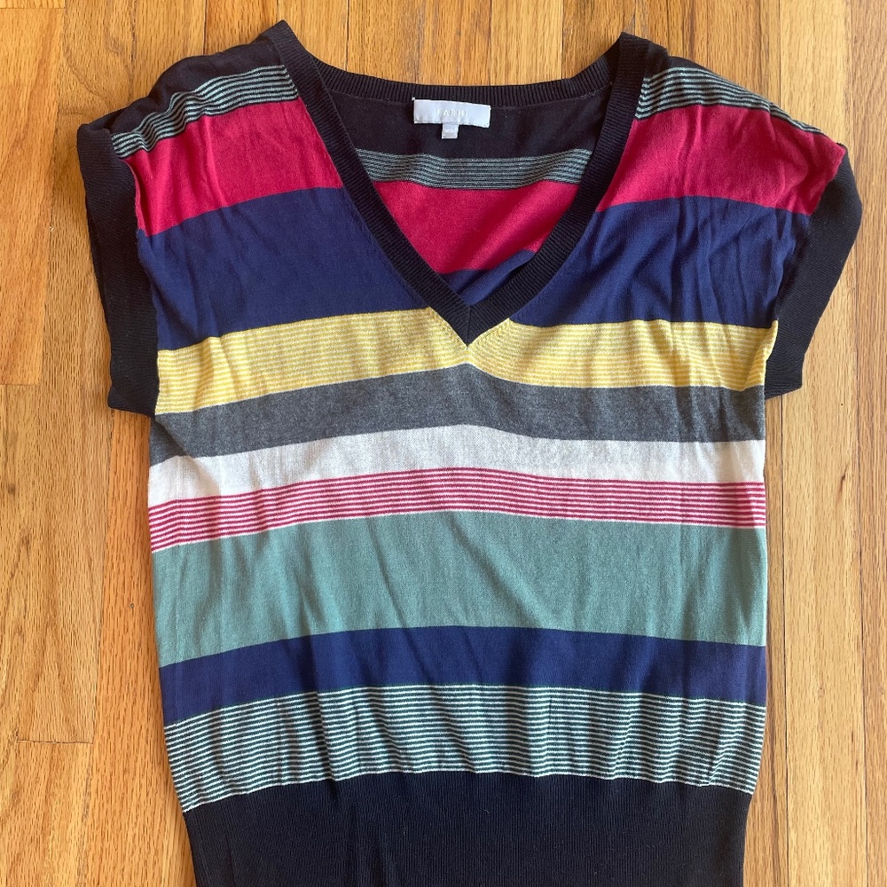 NICOLE FARHI - Rainbow stripe top